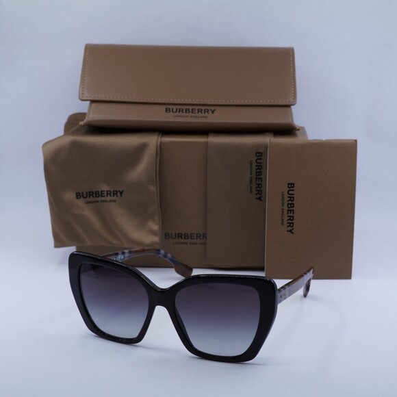 Burberry BE4366 40418G Tamsin Sunglasses Black Cat Eye Frame, Grey Lenses main image 9